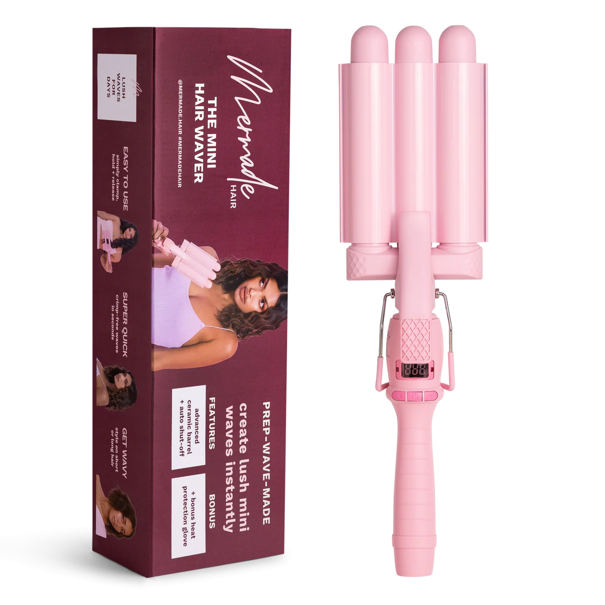 MERMADE PRO MINI HAIR WAVER 25MM PINK COLOR