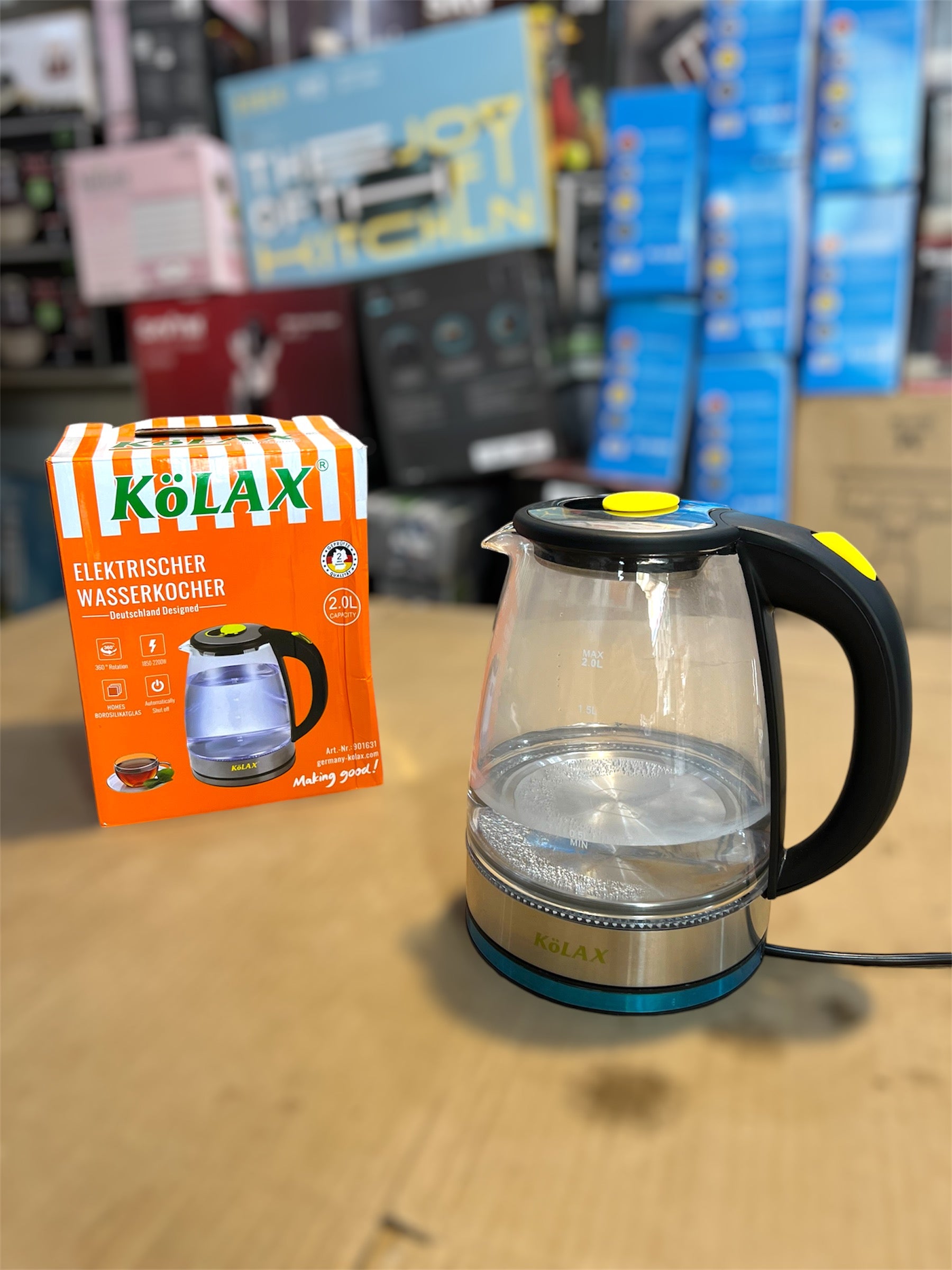 Kolax Germany Branded Transparent Electric Kettle