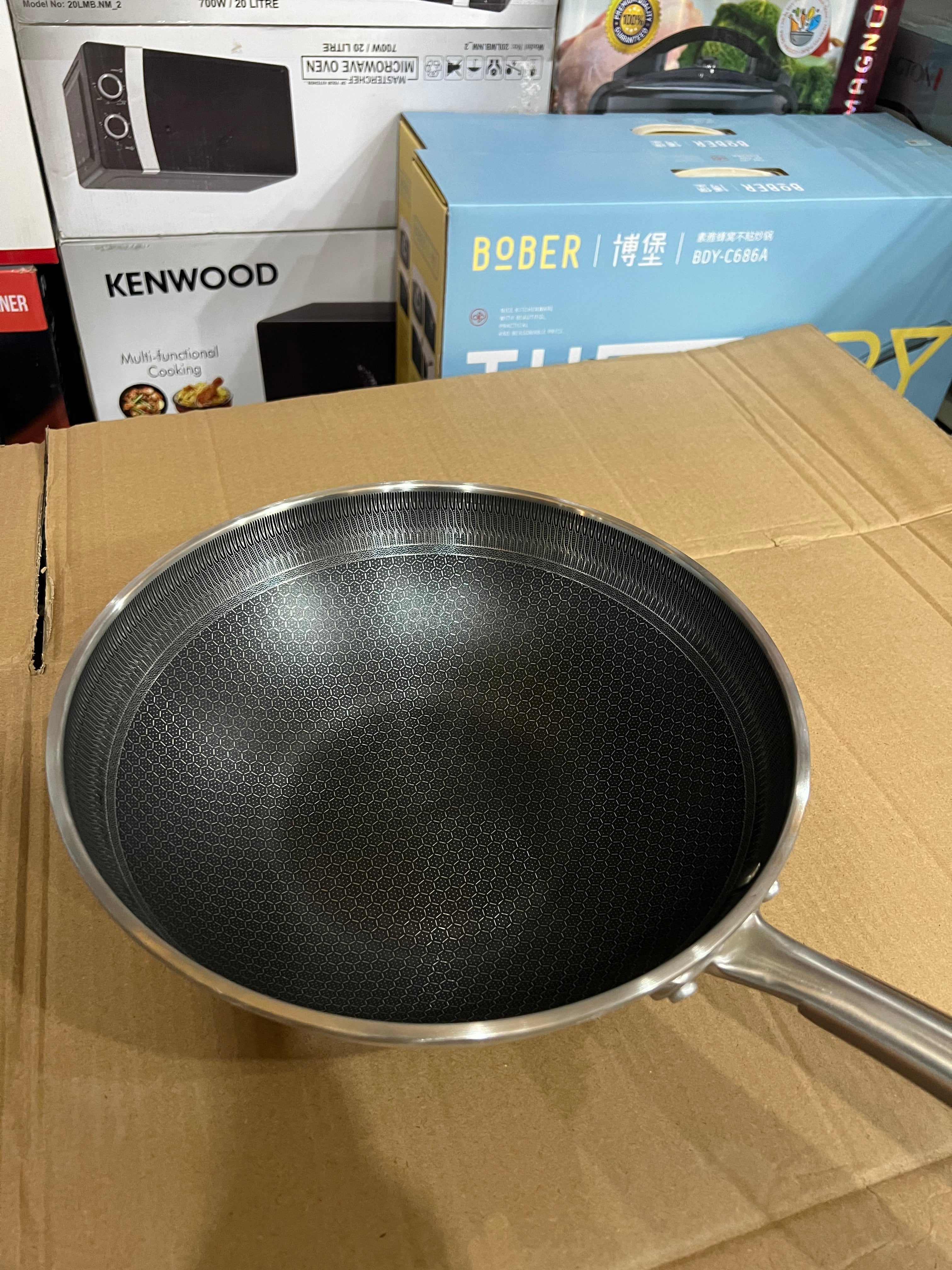 Haney Comb Technology Laser Coating Deep Fry Pan with LED