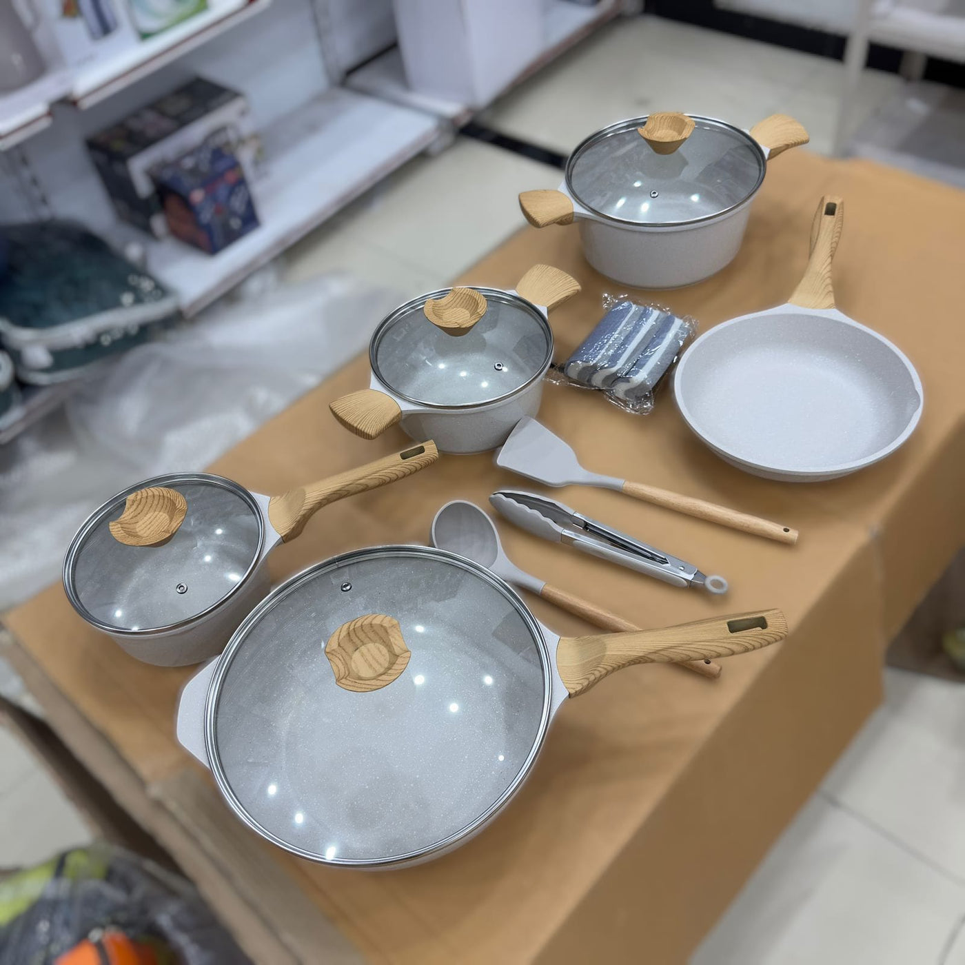 Osfe 14pcs Granite Induction Based Cookware Set