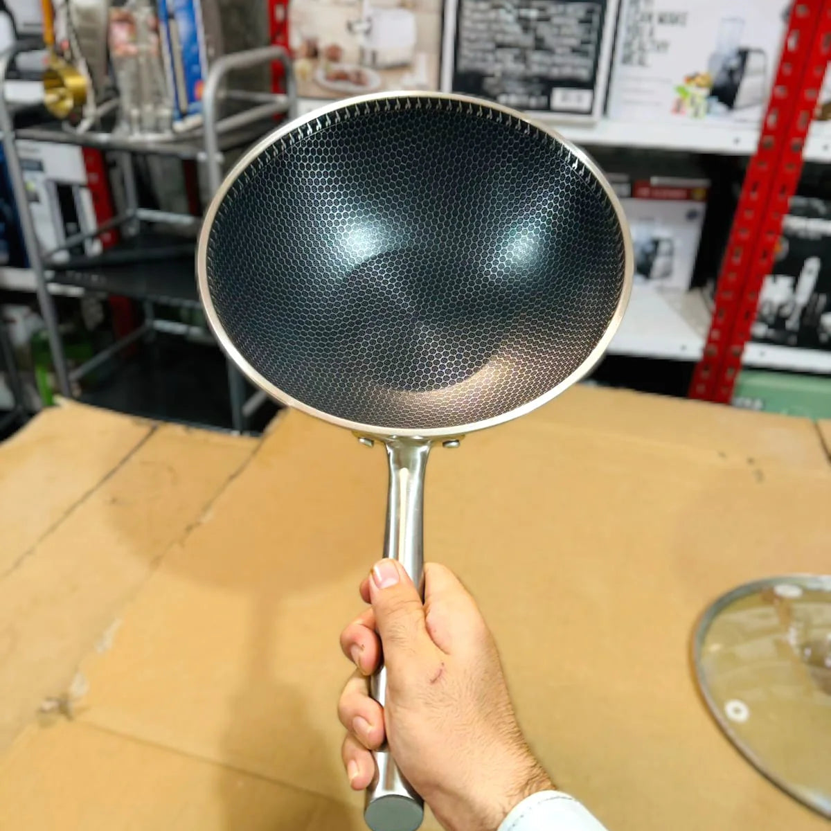 Stainless Steel HomeyComb Wok/Pan 30cm