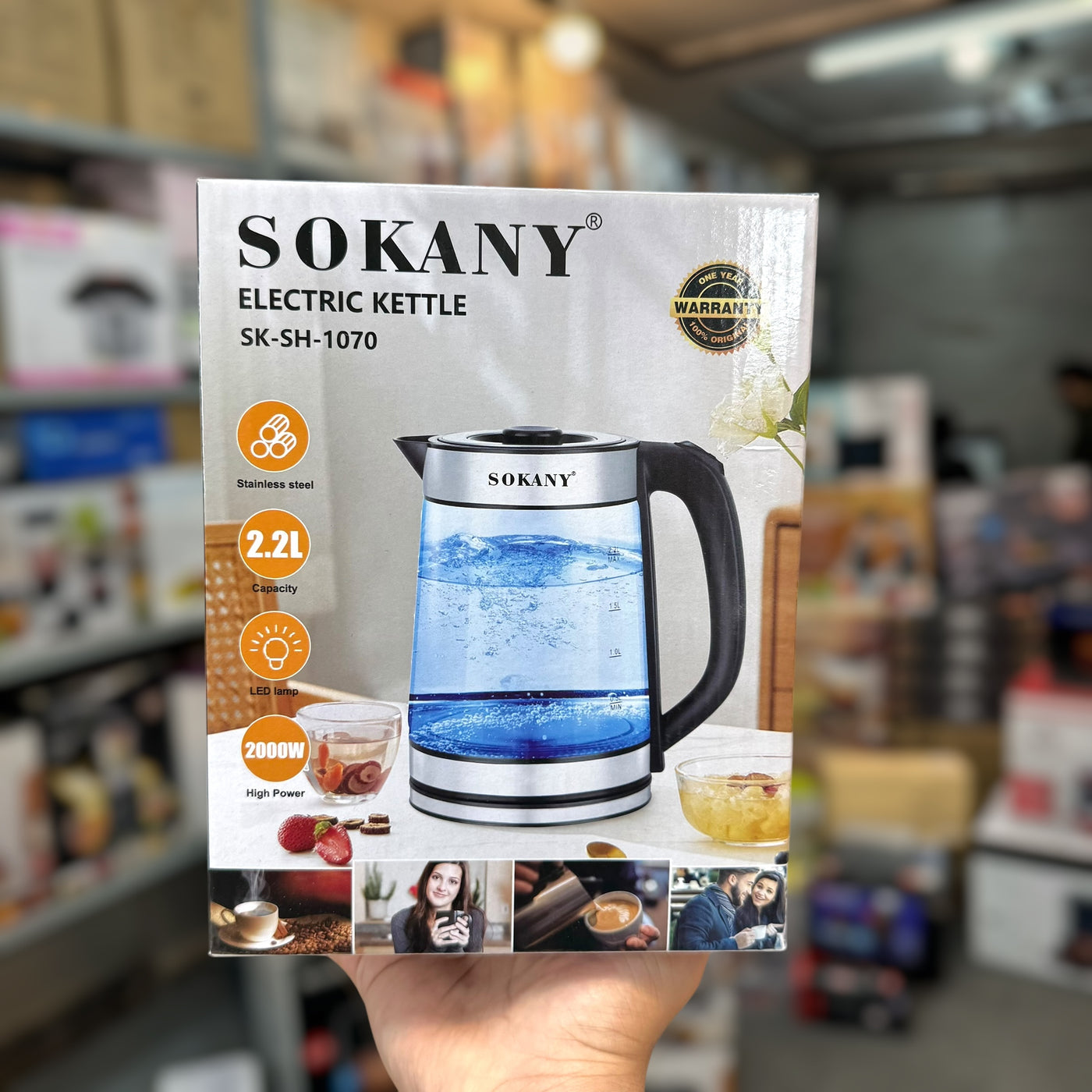 Sokany 2.2L Glass Kettle