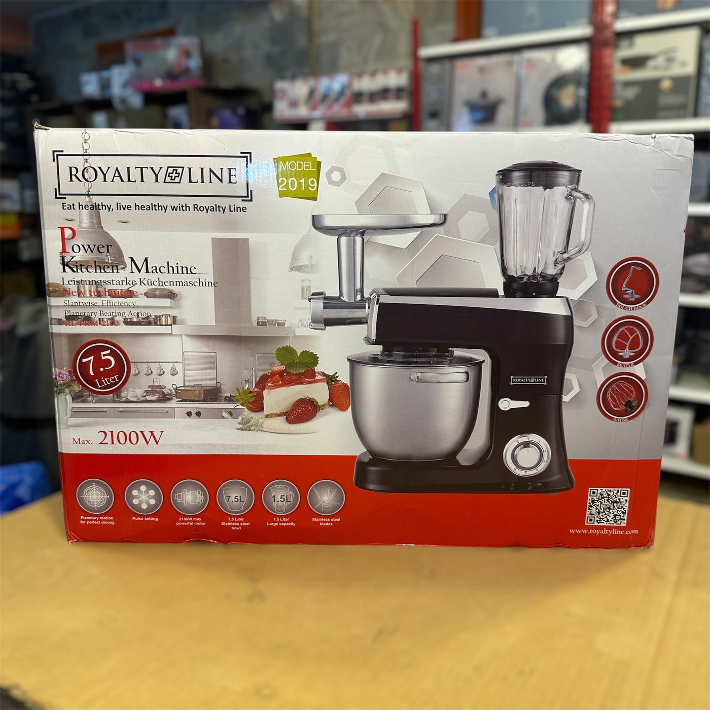 Lott Imported Royalty Line 7.5L 3-in-1 Stand Mixer & Kitchen Machine