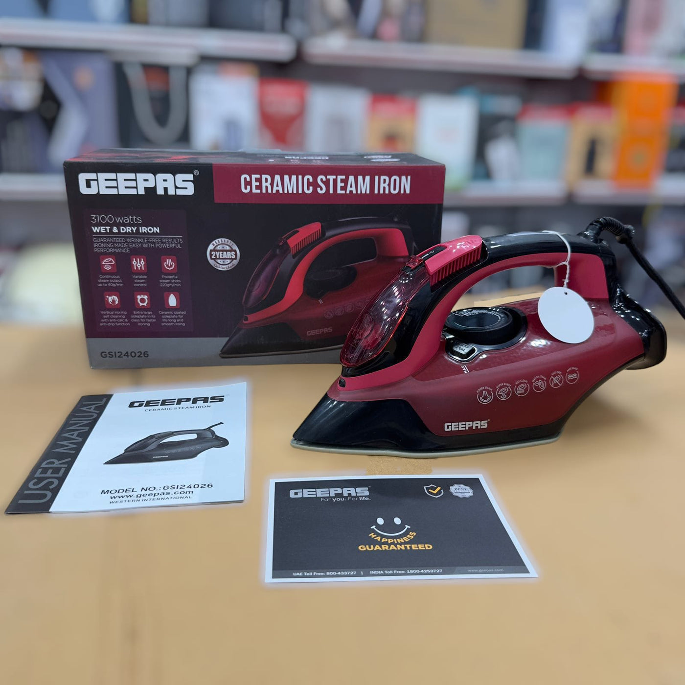 GEEPAS 3100W Ceramic Steam Iron-24026