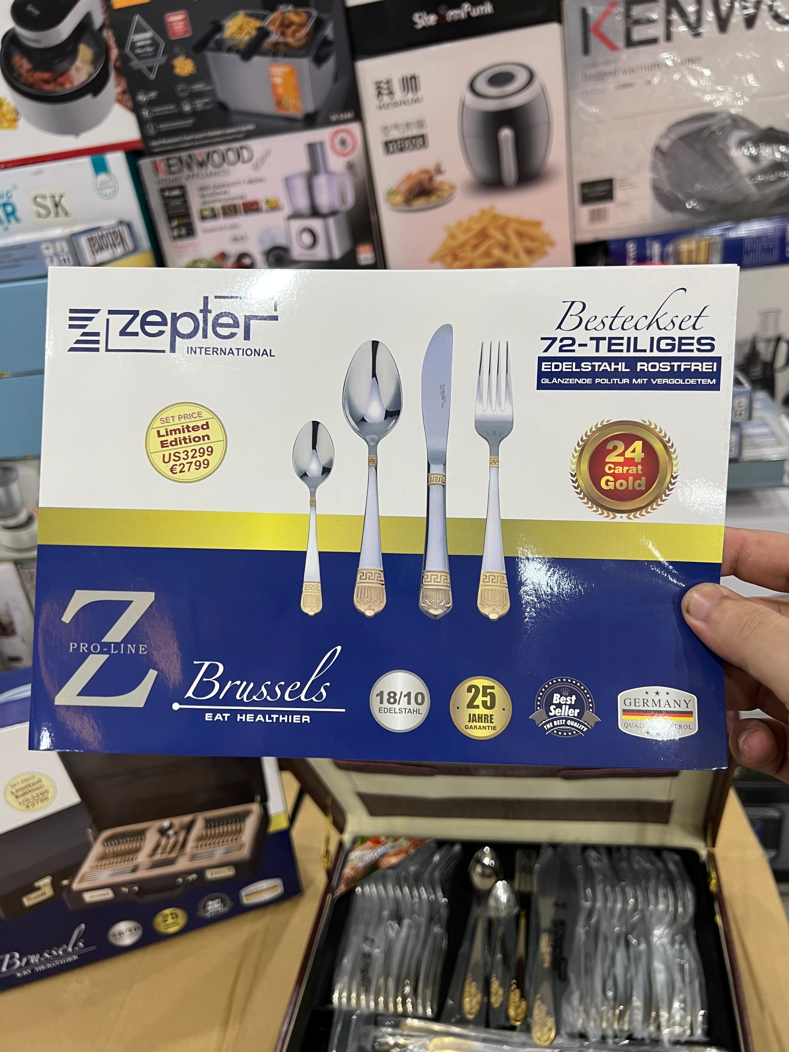 72Pcs Original Zepter Cutlery Set with 24 Garat Gold Use