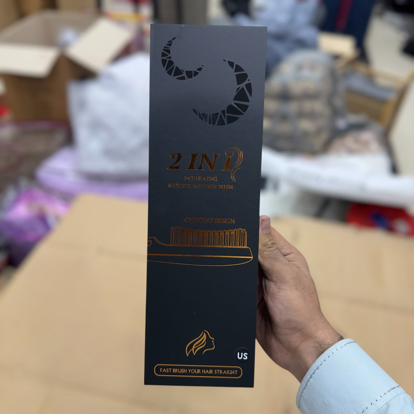 2 in 1 MCH Heating Ionic Straightener Brush