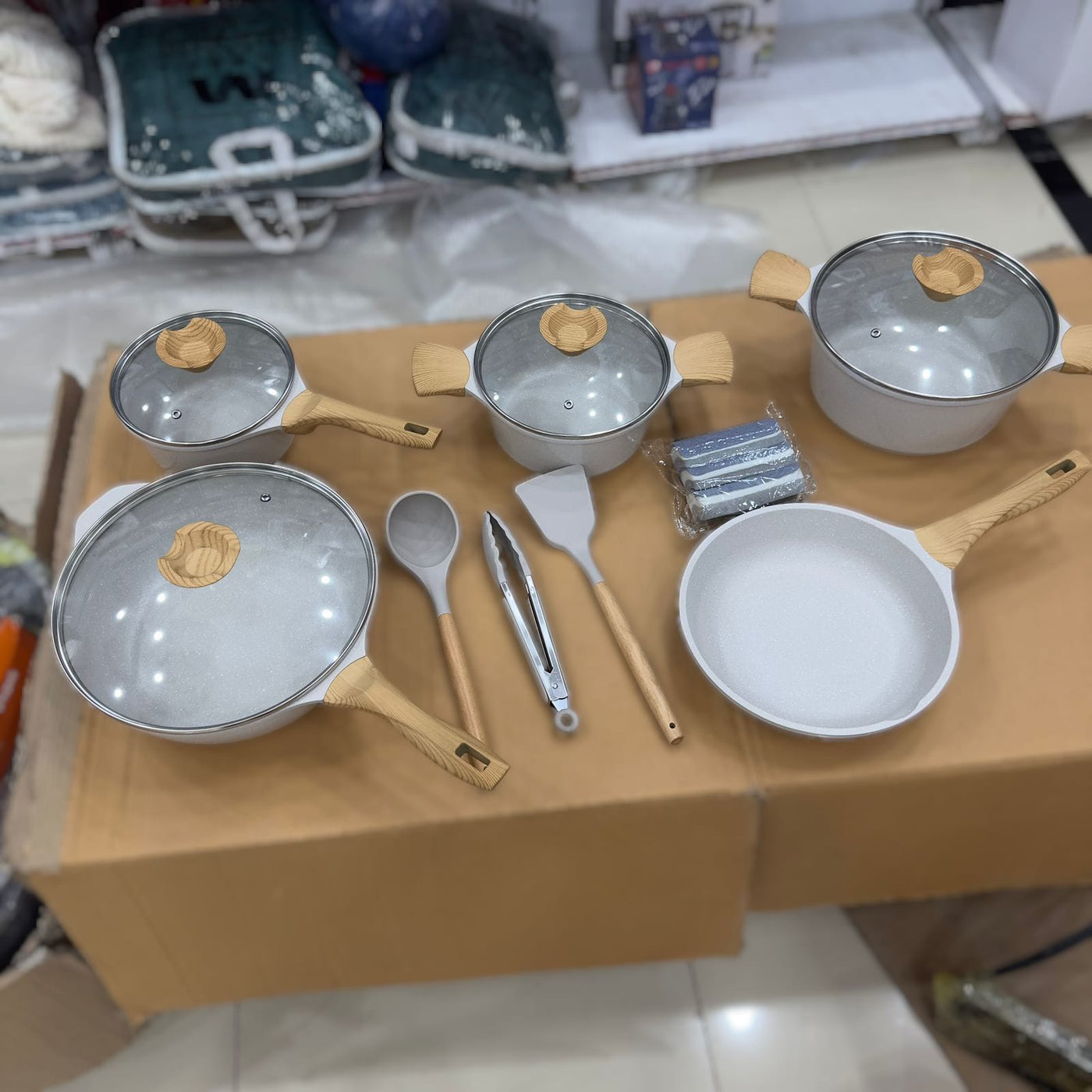 Osfe 14pcs Granite Induction Based Cookware Set