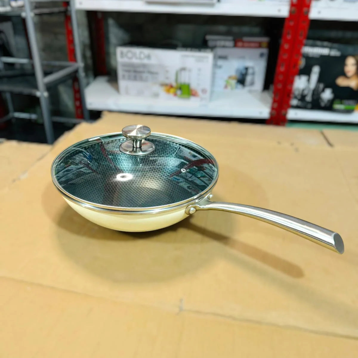 Stainless Steel HomeyComb Wok/Pan 30cm