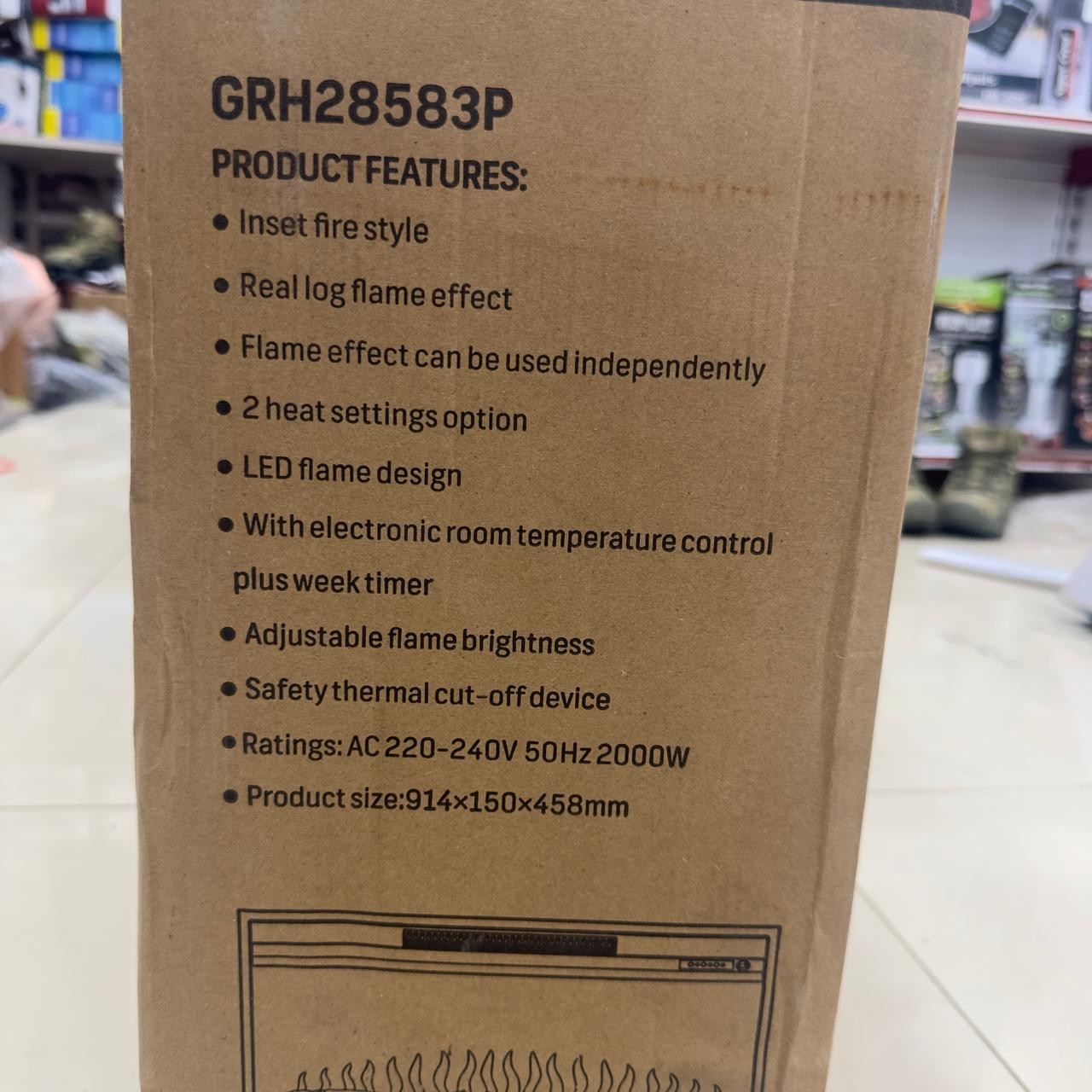 Geepas Real Log Flame Effect Electric Heater 28583