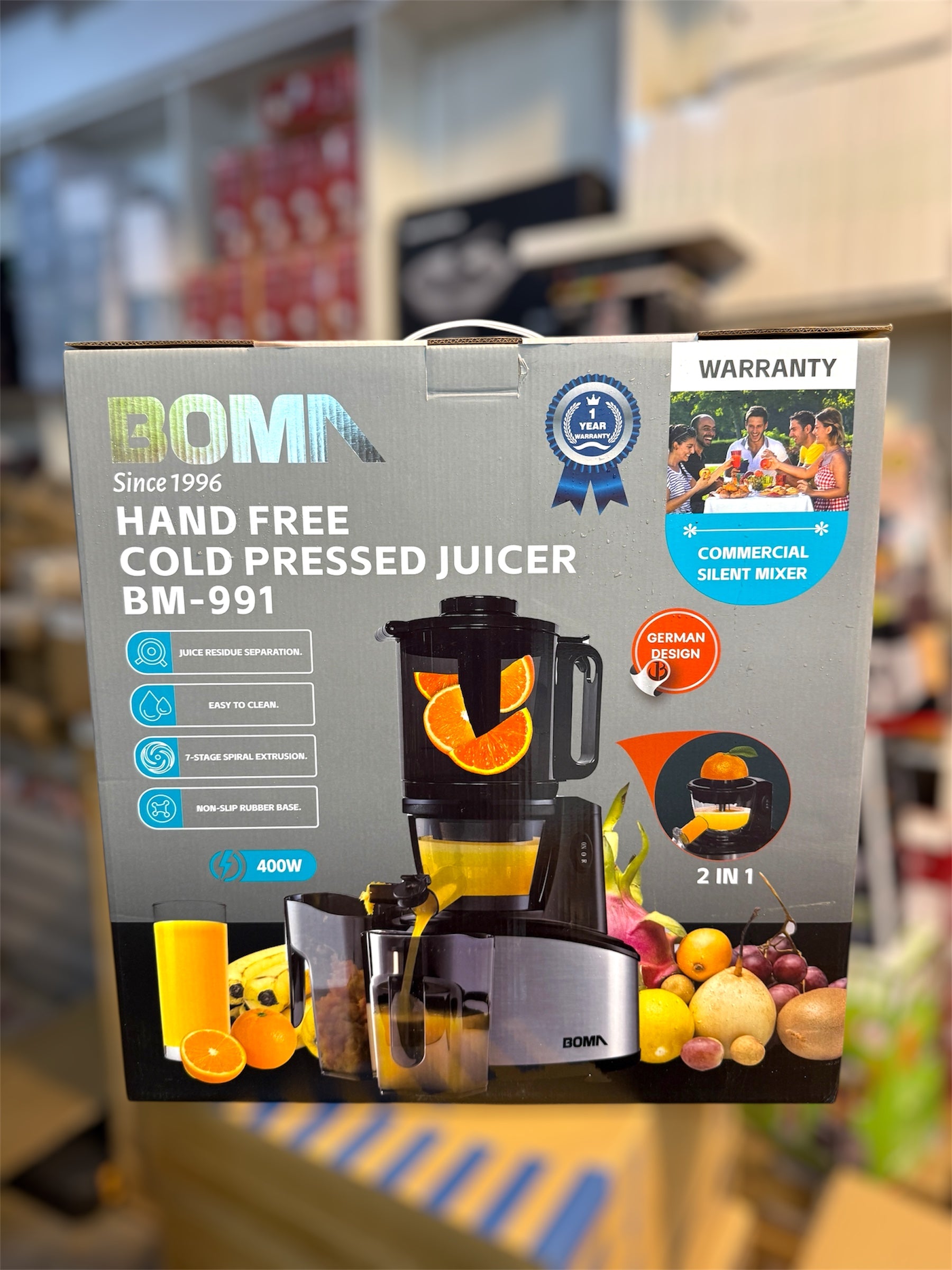 Boma 2 in 1 Full Mouth Cold Pressed Slow Juicer