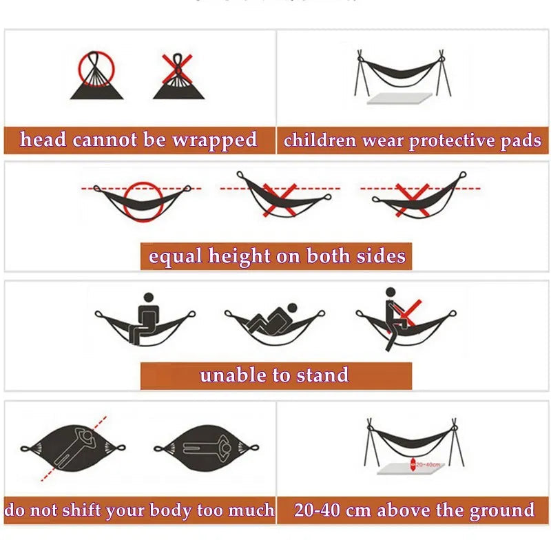 Outdoor Double Hammock with Wooden Spread Bars