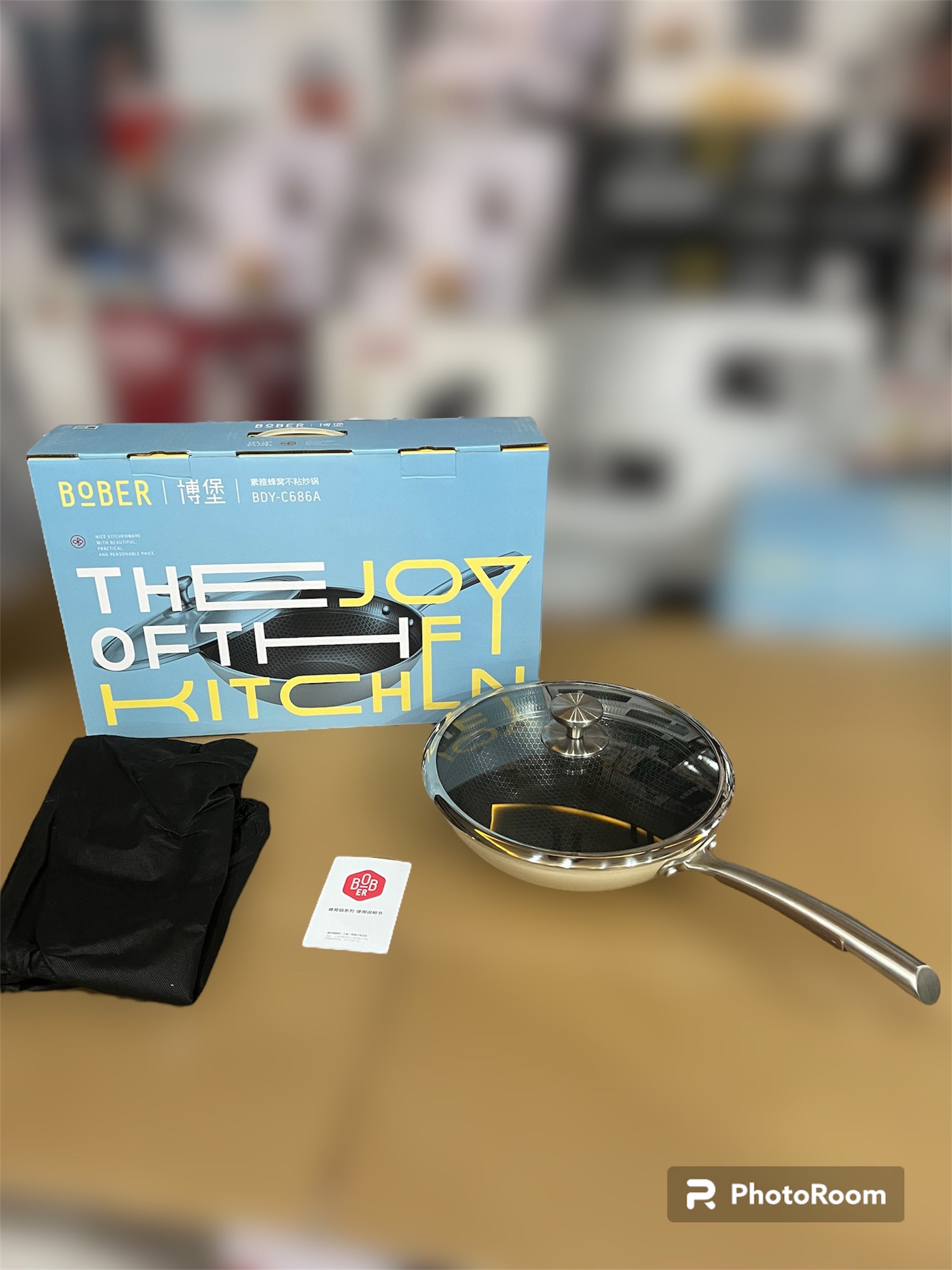 Haney Comb Technology Laser Coating Deep Fry Pan with LED