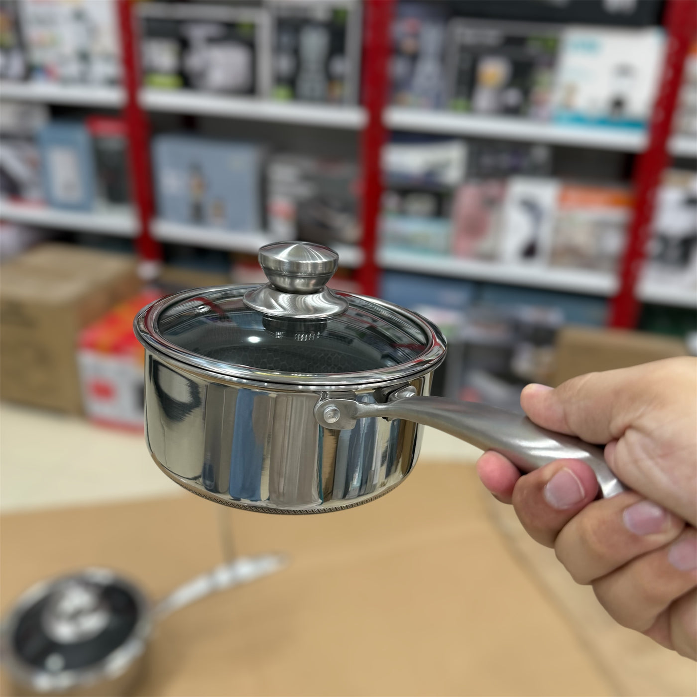 Laser Coated Sauce Pan With Lid