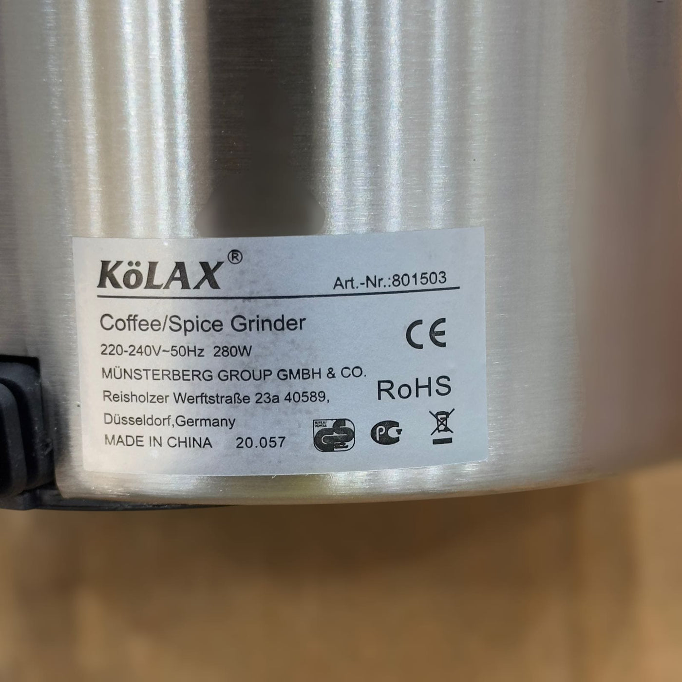 Kolax Stanless steel spice & Coffee Grinder