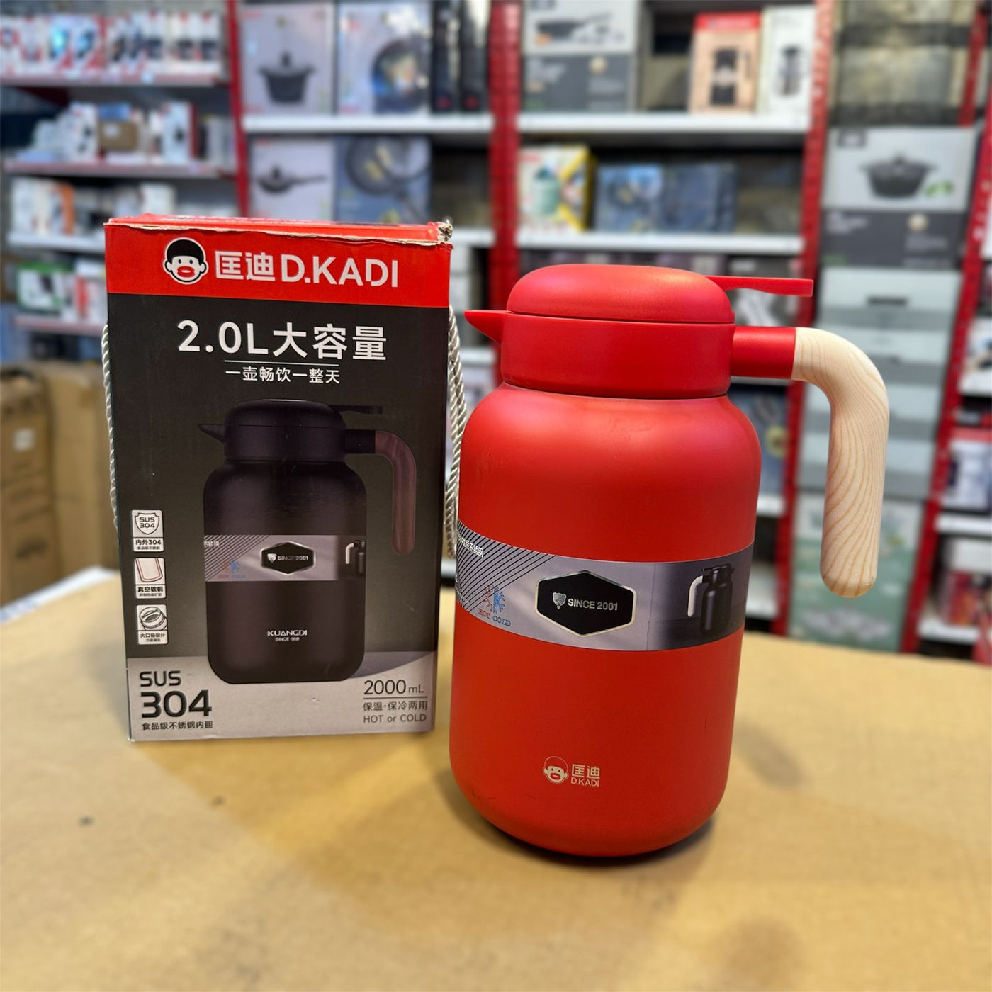 Dkadi 2L Stainless Steel Hot & Cold Thermos Flask