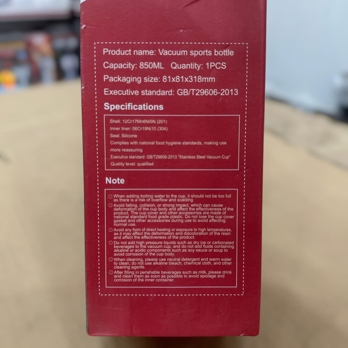 Full Steel Sports Water Bottle 850ml
