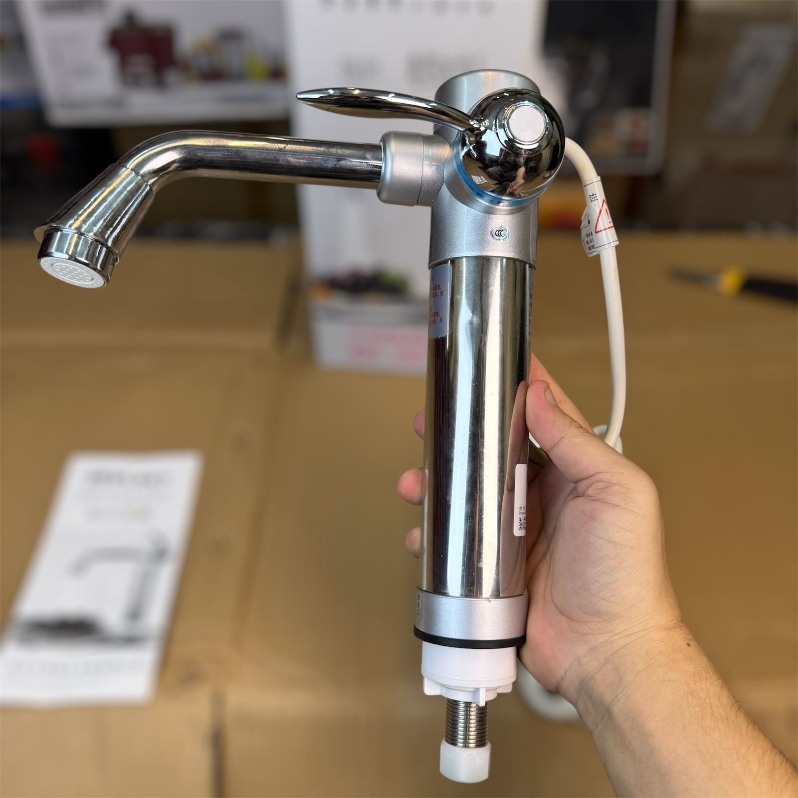 Imported stainless steel electric water heater faucet