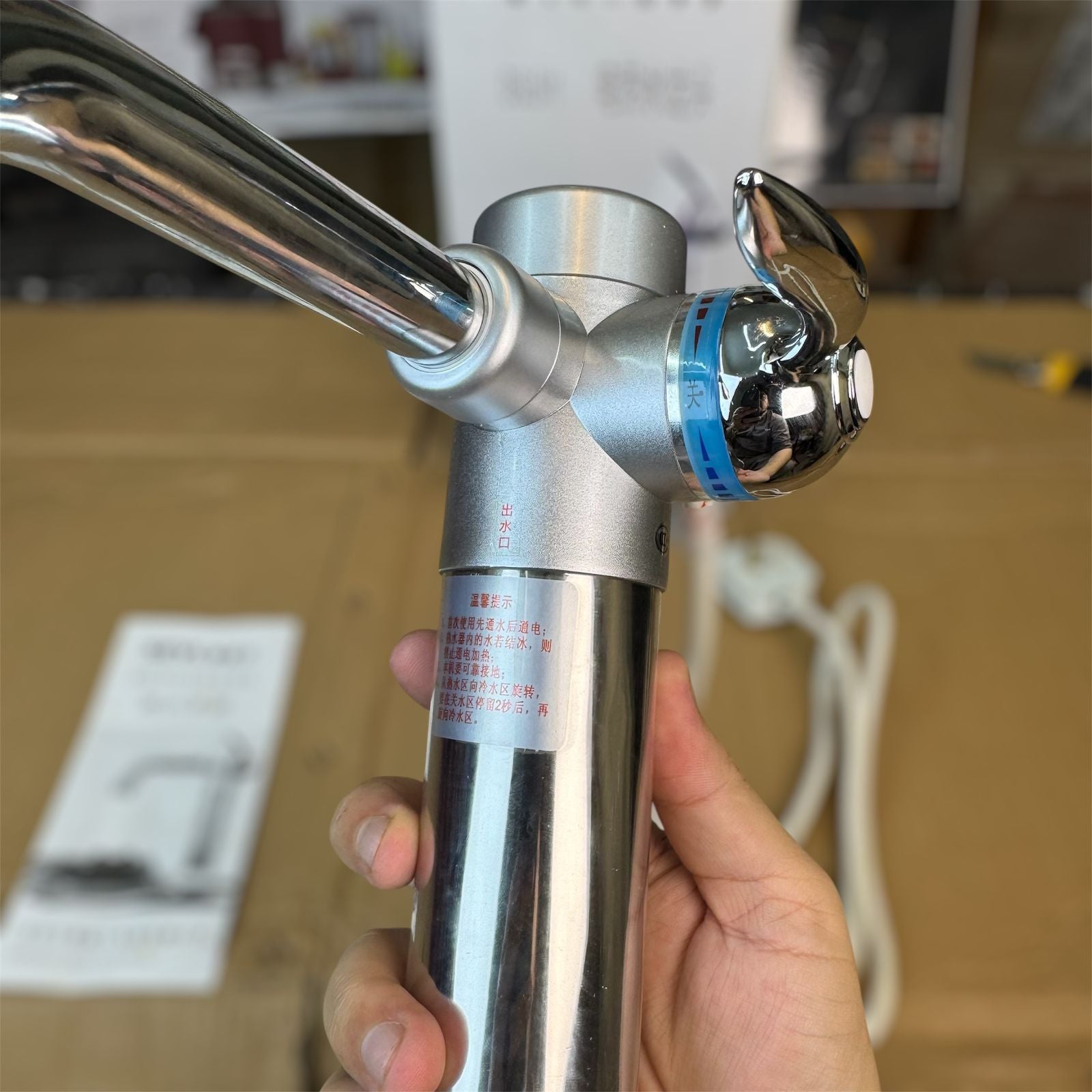 Imported stainless steel electric water heater faucet