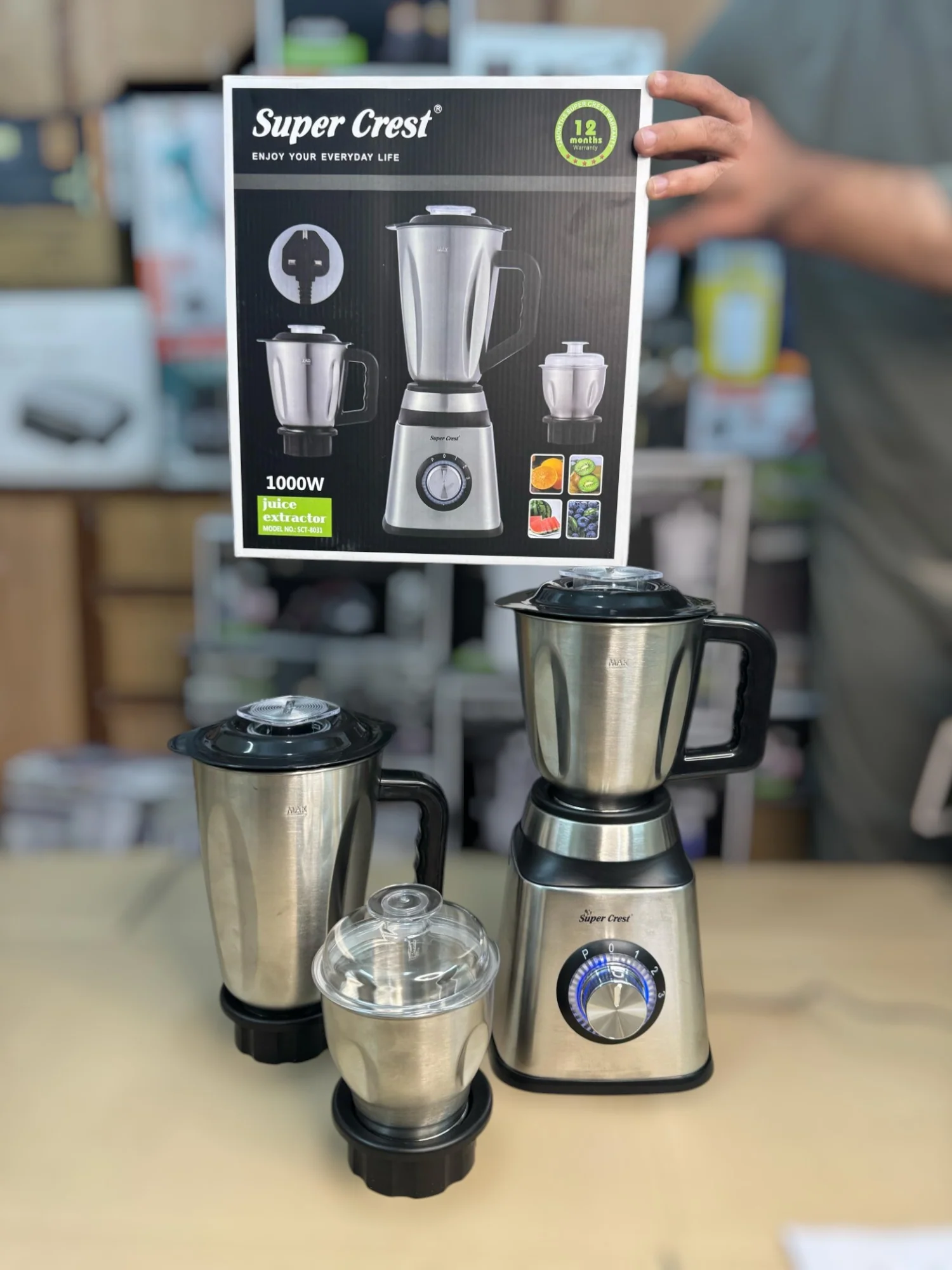 Super Crest Stanless Steel 3in1 Blender Set