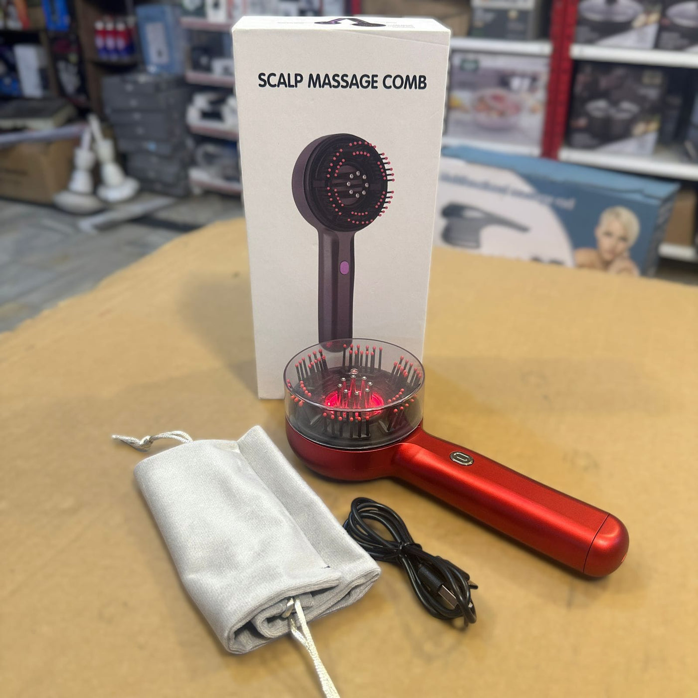 Lott Imported Rechargeable Scalp Massager Comb for Hair Growth