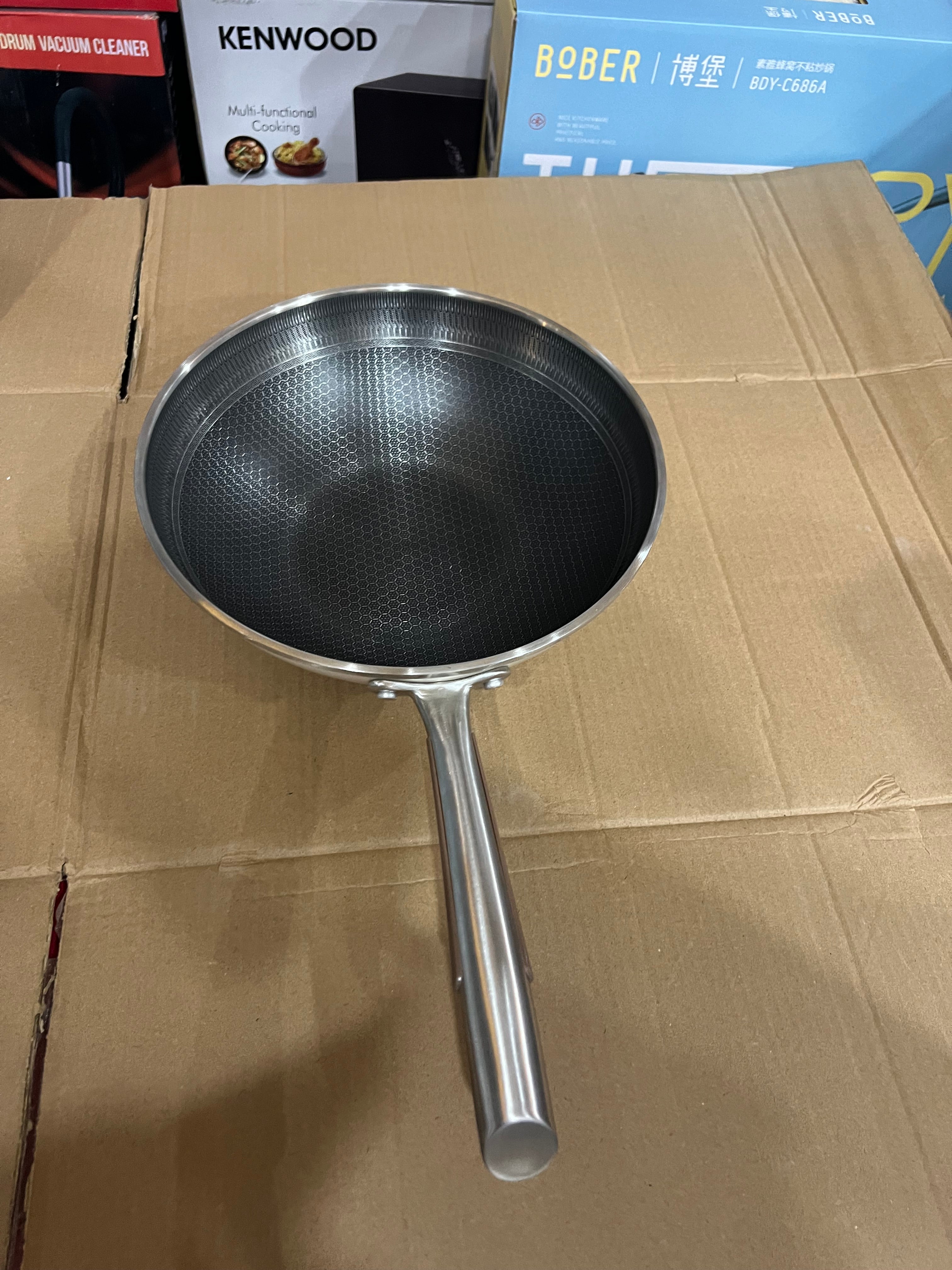 Haney Comb Technology Laser Coating Deep Fry Pan with LED