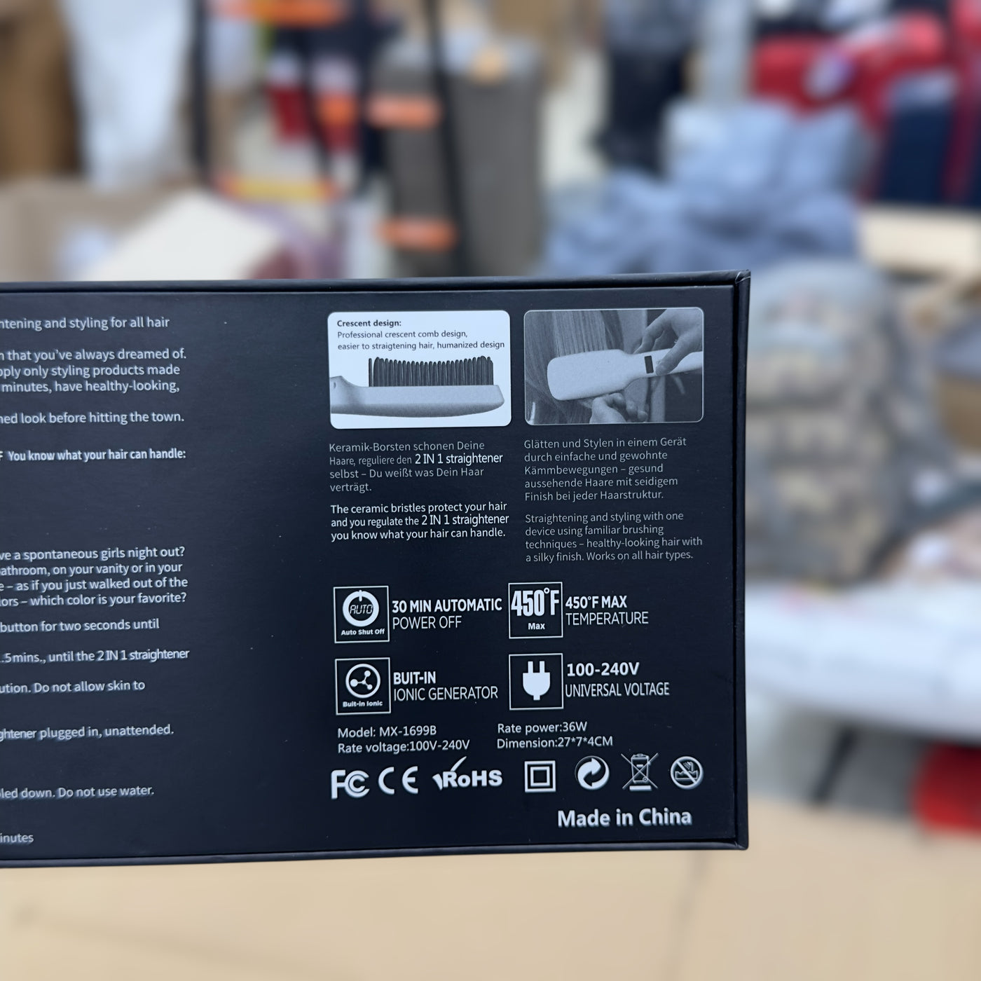 2 in 1 MCH Heating Ionic Straightener Brush