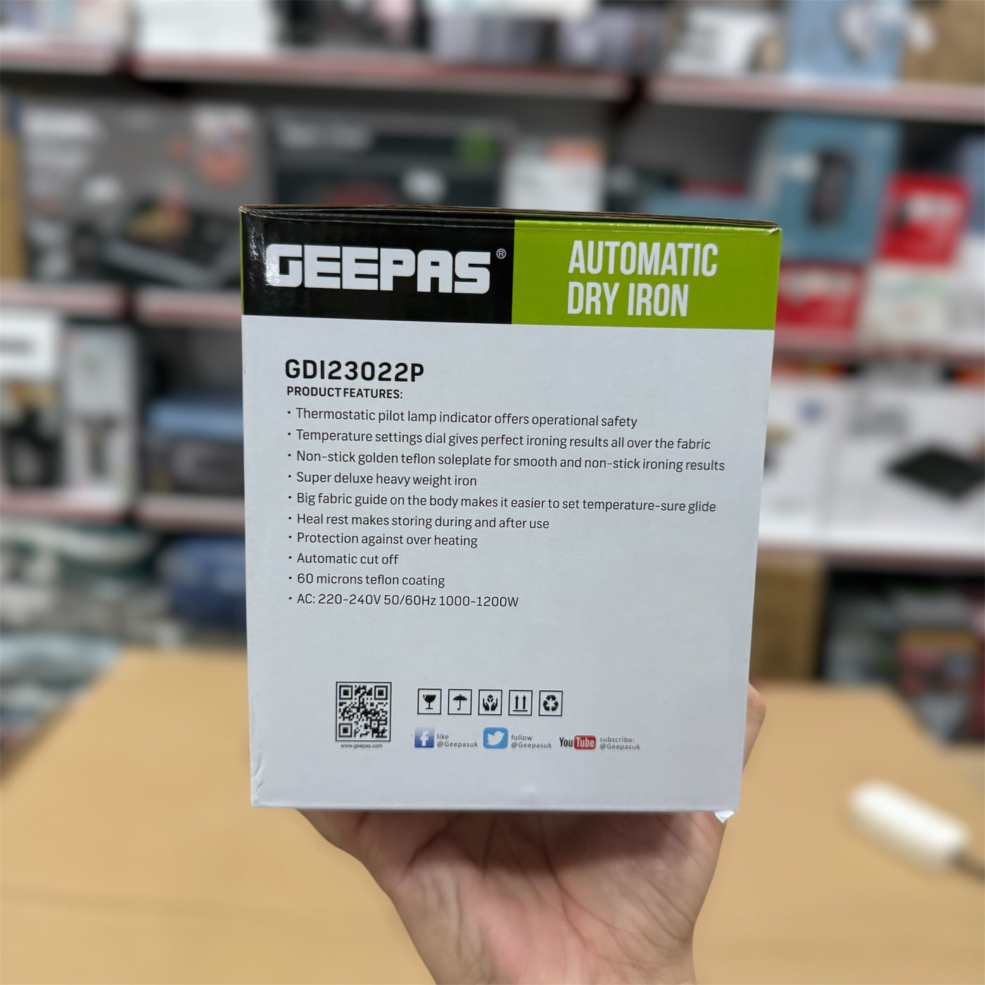 Geepas Automatic Heavy Dry Iron-23022
