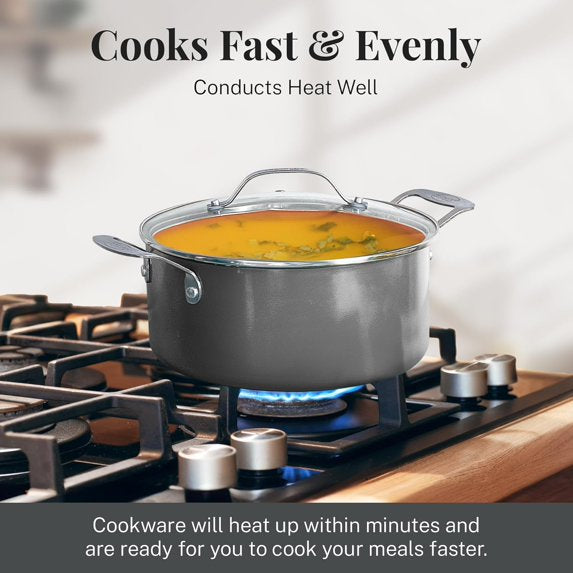 USA Lot 8 Pcs Gotham Pro Hard Anodized Cookware Set