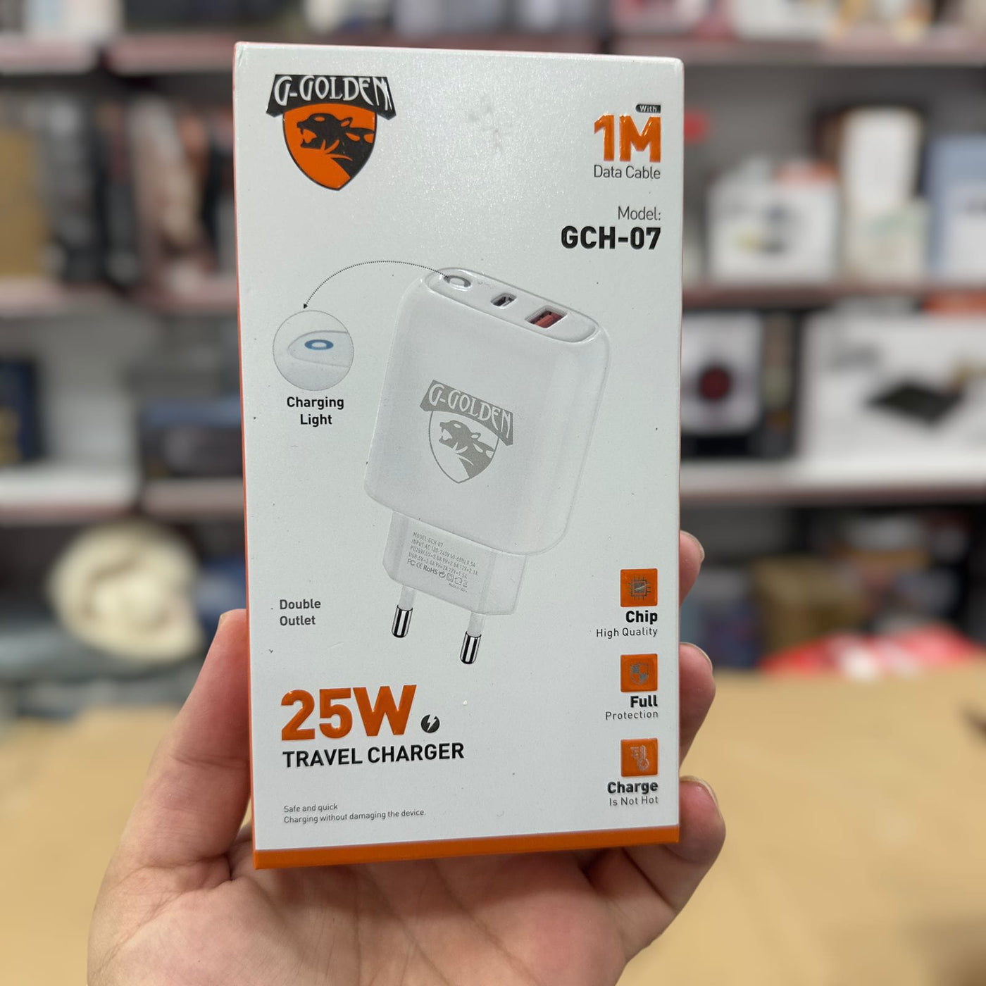 Golden 25W Travel Charger with 1M Data Cable